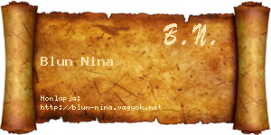Blun Nina névjegykártya